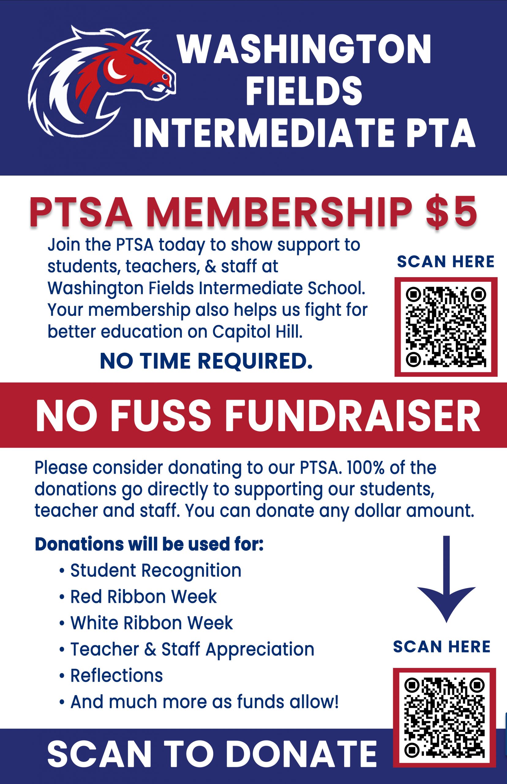 PTSA No Fuss Fundraiser Flyer